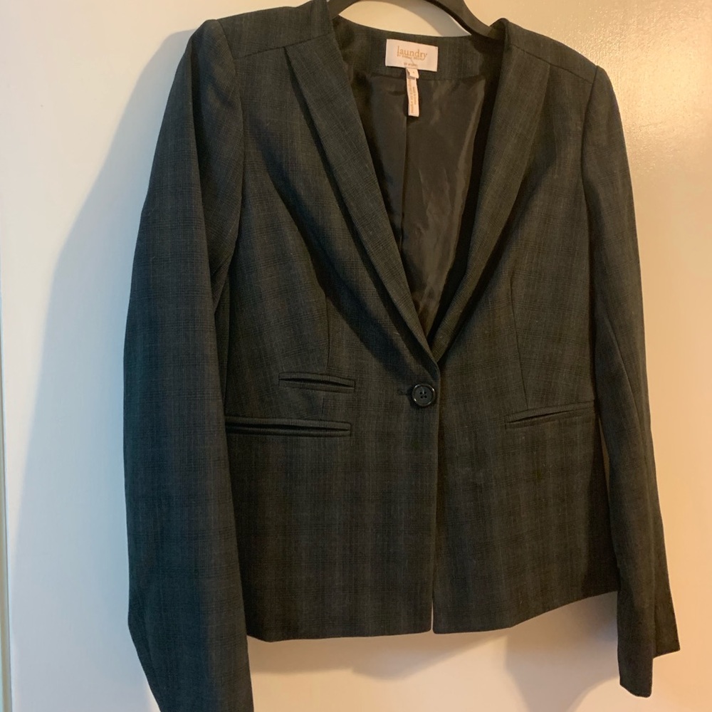 Laundry by Shelli Segal Grey/Black Suit Jacket